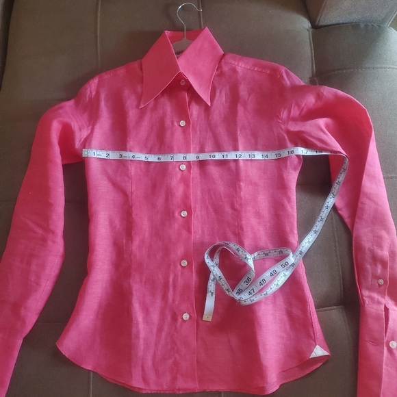 💯 Domenico Vacca Italian Linen Blouse - Picture 5 of 16